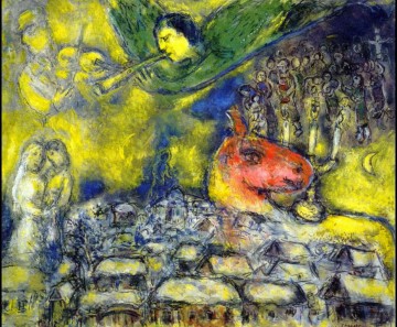 Marc Chagall Painting - Angel over Vitebsk contemporary Marc Chagall